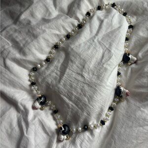Cow Black and Gold Beaded Necklace